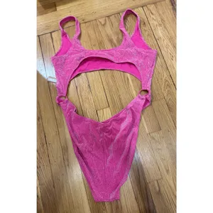 SKIMS Size 4x Magenta Pink Glitter Sparkle Swimsuit Sexy Cut Out Monokini NWT thumbnail 10