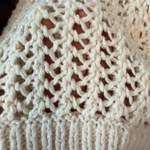 Free People Sophia Sweater Cream Crochet Open Chunky Knit Cotton Size Small thumbnail 11