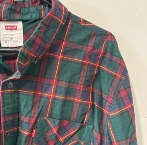 Levi Strauss & Co Green & Red with Yellow Long Sleeve Button Up thumbnail 3