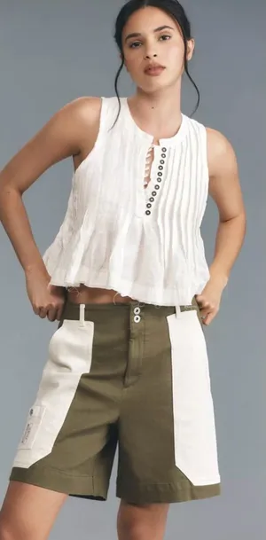 ✨ Maeve Colorblock Utility Shorts Size 29 NWT‎ Anthropologie ✨ thumbnail 1