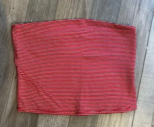 Bright Water Blue Sky Red And White Striped Tube Top thumbnail 1