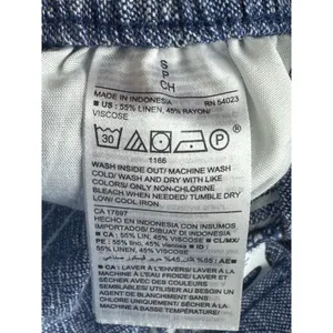 Old Navy Womens Blue White Striped Linen Blend Wide Leg Drawstring Pants Small thumbnail 3