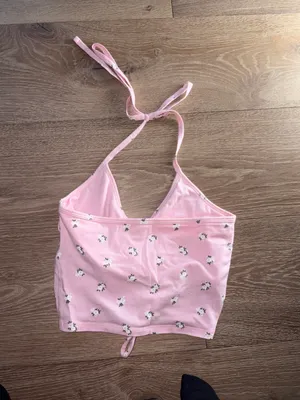 Hollister hawaii floral pink halter tank top small thumbnail 2