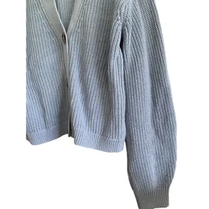 H&M Boxy Drop Shoulder Knit Cardigan Sweater Blue Size Small thumbnail 3