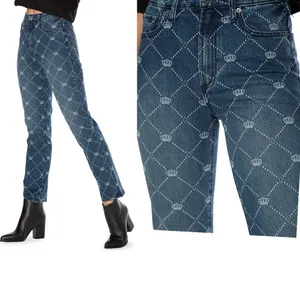 NWT Juicy Couture Venice Crown-Print Straight Jeans thumbnail 2