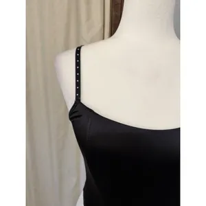 Steve Madden Womens Corset‎ 36C Black Satin Studded Strap Camisole Top Y2K Goth thumbnail 11