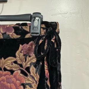 Miami by Francescas Black Velvet Floral High Low Skirt thumbnail 4