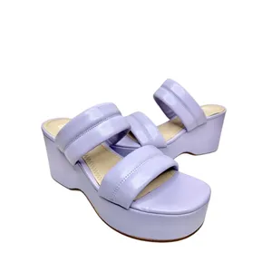 BP Raquelle‎ Purple Puffy Two Strap Platform Wedge Sandals Size 8M Lavender thumbnail 6