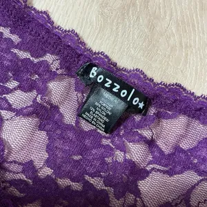 Bozzzo Y2K Purple‎ Lace Long Sleeve Scoop Neck Sheer Women Top Layering Shirt thumbnail 4