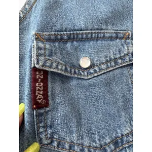 Vintage 90s Unionbay Cropped Denim Vest Snap Front Blue Jean Women's S/M Y2K thumbnail 9