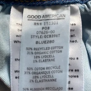 Anthropologie Good American Good Curve Straight High-Rise Denim Jean Medium Blue Wash Stretch thumbnail 8