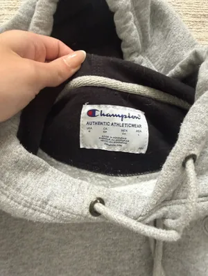Champion Gray Cropped Hoodie (Size Small) thumbnail 4