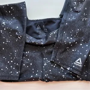 Reebok Black Night Sky Workout Leggings Small thumbnail 4