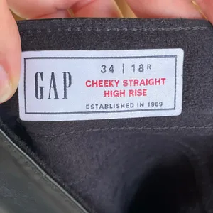 Gap Women's Cheeky Straight High Rise Pants Black Vegan Leather Size 18R. NEW thumbnail 8