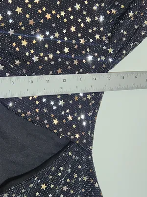 Altar'd State Black Metallic Star Cutout Mini Dress Size Medium thumbnail 5