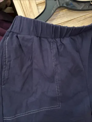 Women’s Navy Cotton-Blend Elastic Waist Shorts Medium thumbnail 2