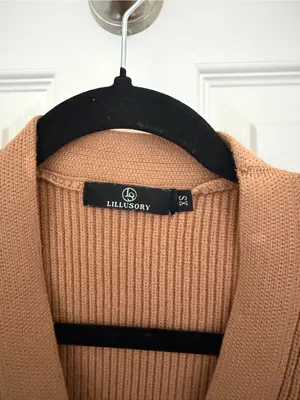 Lillusory Oversided Tan Knit Cardigan Sweater Size Extra Small thumbnail 4