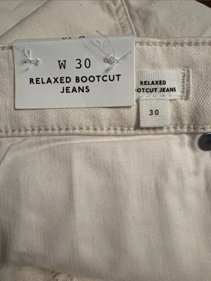 Madewell women’s Relaxed Bootcut Jeans vintage canvas (cream) Size 30 NWT thumbnail 6