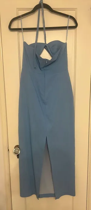 Blue Cut Out Dress Midi thumbnail 2