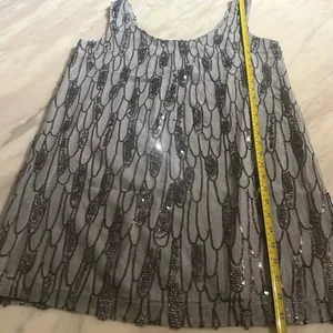 BB Dakota Sequin Shiny Silver Holiday Party Mini Dress Size S thumbnail 11