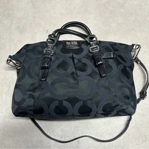 Coach Signature Madison Satchel Crossbody Purse Black Monogram *NO HANG TAG thumbnail 2