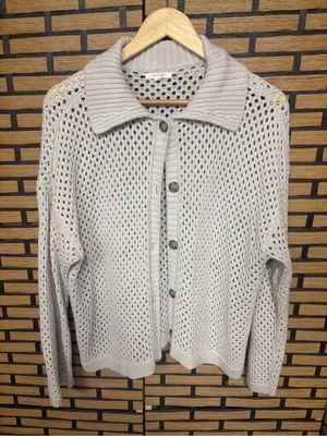Maurices cream open knit button up cardigan size 1X thumbnail 1