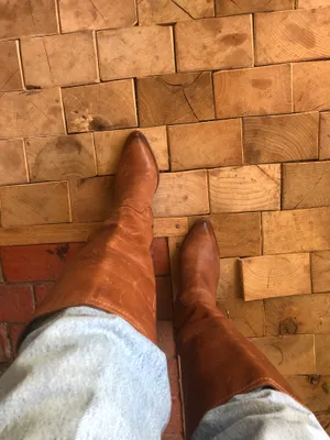 Leather knee high boots Brown Size 9.5 thumbnail 4