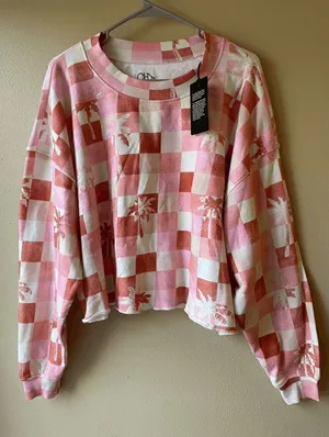 Chaser Zodiac Pullover in Peach Size Medium thumbnail 1