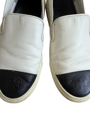 TORY BURCH Black White Leather Colorblock Sneakers Size 6 thumbnail 8