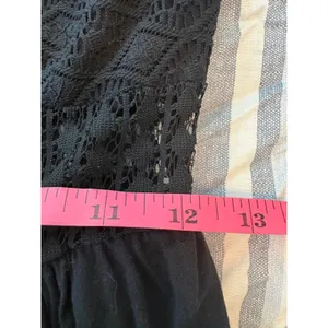 Material Girl Black Lace Bodice Maxi Dress Sleeveless Slit‎ Small Goth Festival thumbnail 9