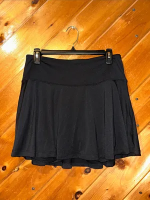Black Pleated Tennis Pickle Ball Golf Active Skort w pockets thumbnail 7