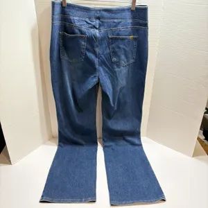 Halara Flare Jeans Women XL Tall Blue Denim Pull On High Waist Stretch Bootcut thumbnail 5