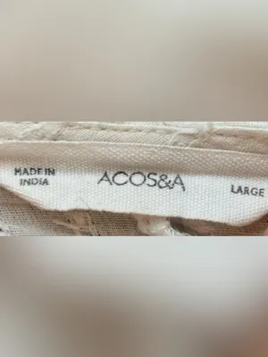 A’COS&A White Embroidered Boho Cotton Blouse – Listed Size Medium thumbnail 6