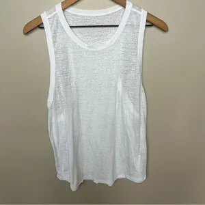 Lululemon Timeless Classic Tank White Athletic Sheer Sleeveless Shirt Racerback thumbnail 7