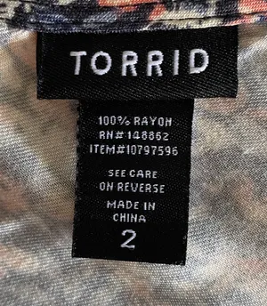 Torrid Beautiful floral babydoll tunic, short sleeves.m, cross back thumbnail 7