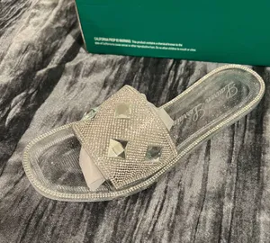 Elegant Silver Slide Sandals by Lauren Lorraine thumbnail 1