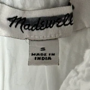 Madewell White Ruched Smocked Peplum Tank Top Womens Size‎ S thumbnail 3