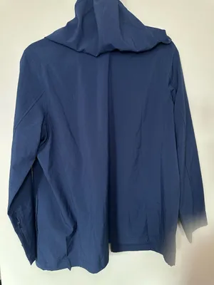 Easy Stretch Long Sleeve Zip-Front Hoodie Blue Medical Scrub Jacket thumbnail 5