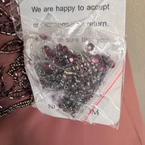 Pisarro Nights Gown Maxi Dress Mauve Pink Womens 8 Beaded Mother of Bride‎ Gala thumbnail 12