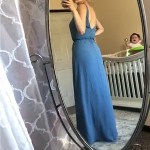 Show Me Your Mumu SMYM Kendall coastal blue maxi dress NEW SMALL thumbnail 3