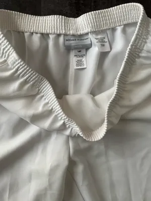 Alfred Dunner Classics Womens Straight Mid Rise Pull-On Pants White Size 14P thumbnail 5
