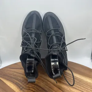 Steve‎ Madden Atomic Black Leather Wedge Booties Grunge Y2K Retro Women's 7M thumbnail 7
