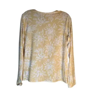 Hang Ten Women’s Yellow Beach Soft Floral Pocket Long Sleeve UPF 50+, Size Med thumbnail 2