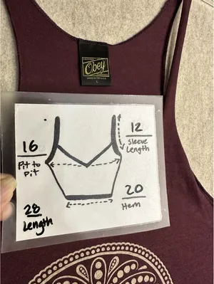 OBEY Giant Graphic Sugar Skull Tank Top Women’s Large Maroon Racerback USA thumbnail 3
