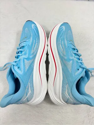 Hoka Women's Clifton 10 Women's Athletic Shoes in Light Blue with White Midsole thumbnail 6