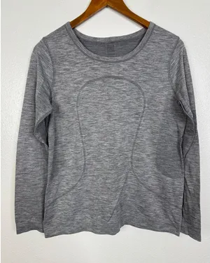 Lululemon Swiftly Tech Long Sleeve Crew Shirt Heathered Grey Space‎ Dye Womens thumbnail 1
