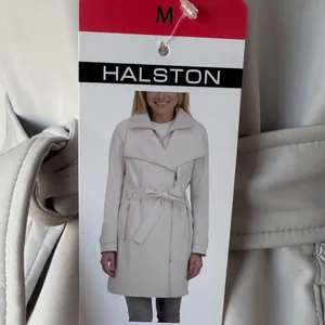 Halston Heritage NEW Halston Women's Belted Wrap Silver Collared Trench Coat With Pockets, Size M thumbnail 17