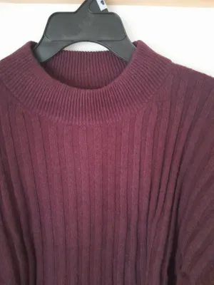 Madewell Cropped Ribbed Mockneck Sweater Plum XL NWT thumbnail 7