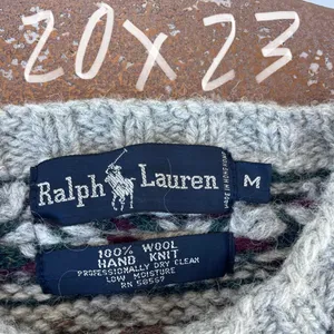 Ralph Lauren vintage 90s moose sweater vest 100% wool sz m thumbnail 5