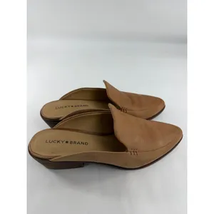 Lucky Brand Margrete Tan Brown Leather Pointed Toe Mule Slides Womens 8.5 M 39 thumbnail 4